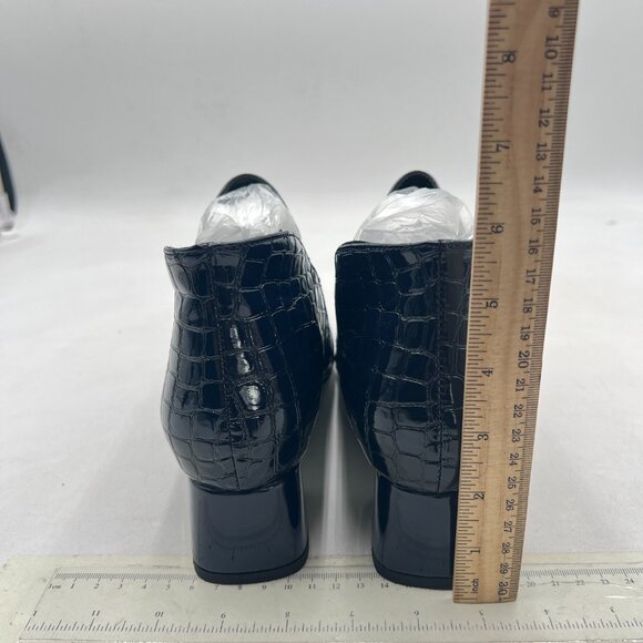 YDN Blue Sexy Pointed Toe Ankle Boots Chunky Low Heel Pull on Elastic Booties - Picture 5 of 8